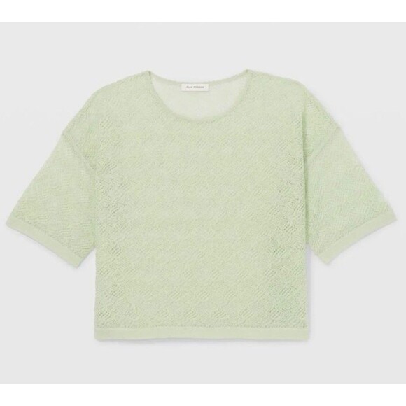 Club Monaco Lace Stitch Oversized Boxy Tee Blouse In Mint Green Sz S New - Picture 1 of 9